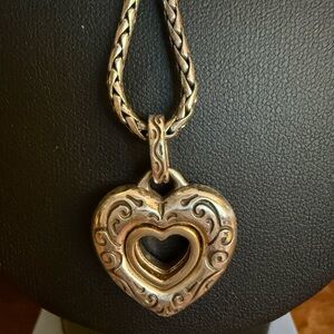 Elegant two tone  Brighton Heart Pendant Necklace